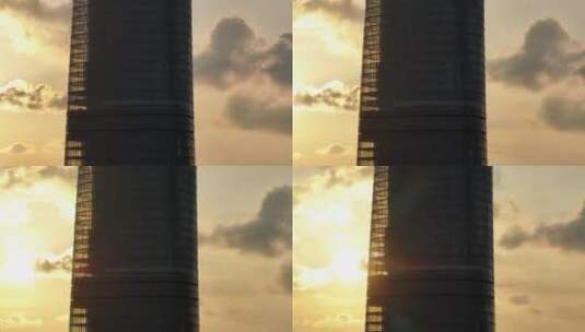 上海中心夕阳高清在线视频素材下载