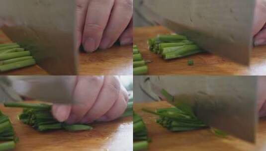 鲜嫩韭菜蔬菜高清在线视频素材下载
