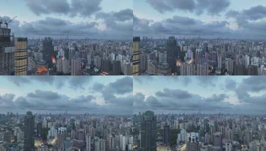 上海徐家汇傍晚航拍空镜高清在线视频素材下载