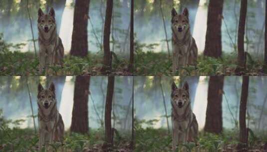 森林中危险的野生动物狼高清在线视频素材下载