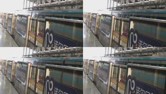 地铁安全驶出站台高清在线视频素材下载