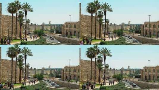 耶路撒冷新城街景高清在线视频素材下载