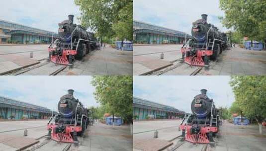 老式火车头蒸汽机车高清在线视频素材下载
