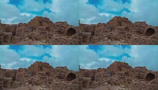 约旦沙巴克城堡延时摄影高清在线视频素材下载