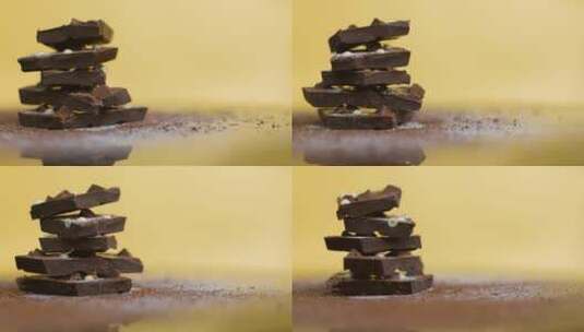 旋转的巧克力块高清在线视频素材下载