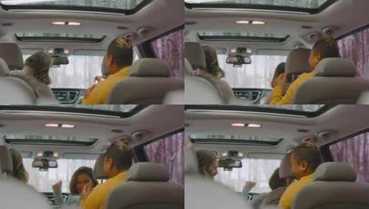 坐在车上的女人后视图高清在线视频素材下载