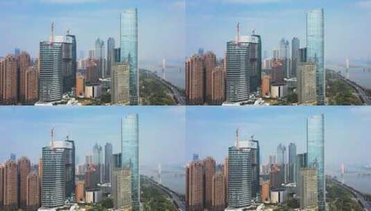 航拍南昌CBD高楼建筑高清在线视频素材下载