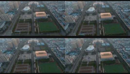 县城视频边境城市云南德宏芒市的雾色清晨高清在线视频素材下载