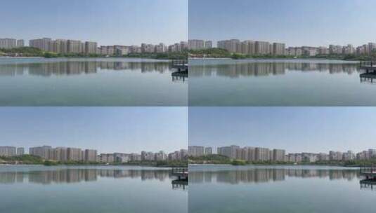 苏州金鸡湖畔现代建筑高清在线视频素材下载