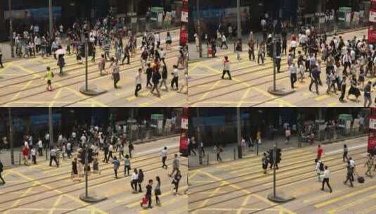 香港路口人过马路高清在线视频素材下载