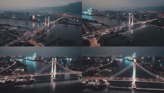 福州鼓山大桥4K夜景航拍延时2023高清在线视频素材下载