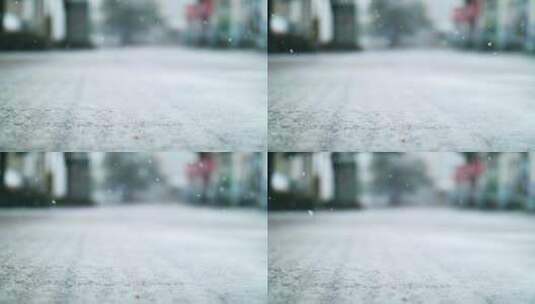 冬天雪花飘落到地面上慢镜头视频素材高清在线视频素材下载