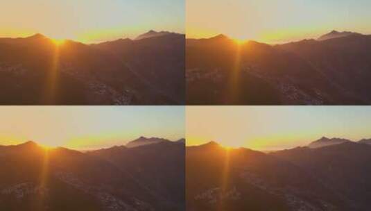 山顶山太阳唯美日落高清在线视频素材下载