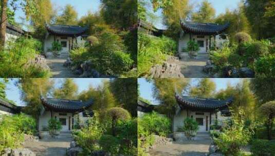 中式园林庭院高清在线视频素材下载