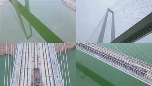 重庆渝中区南纪门轨道大桥地铁轻轨长江航拍高清在线视频素材下载