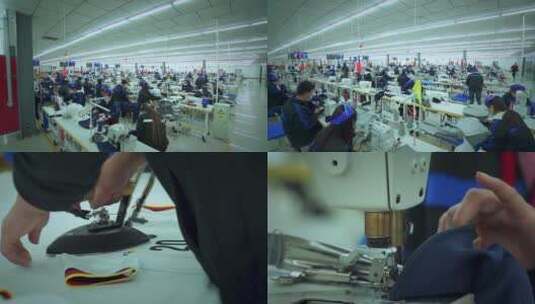 服装加工 制衣厂流水线 制衣厂 加工厂高清在线视频素材下载