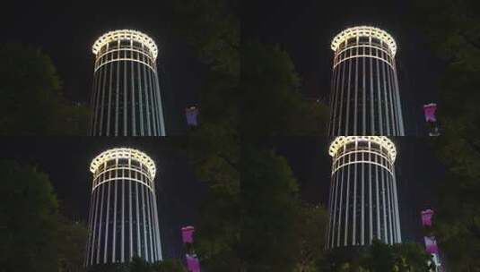 武汉金融街夜景高清在线视频素材下载