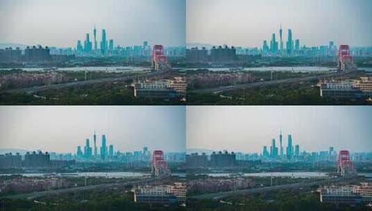 广州新光大桥和珠江新城延时8k高清在线视频素材下载