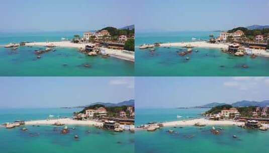 惠州三角洲岛沙滩全景左环绕高清在线视频素材下载