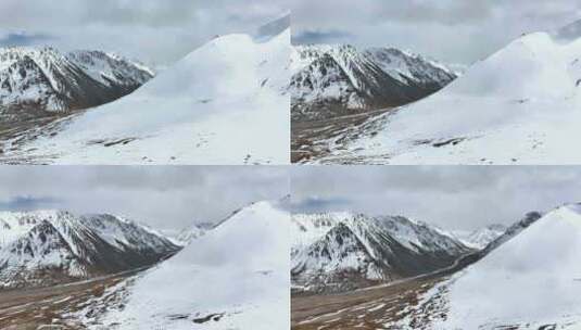 航拍雪山峡谷高清在线视频素材下载