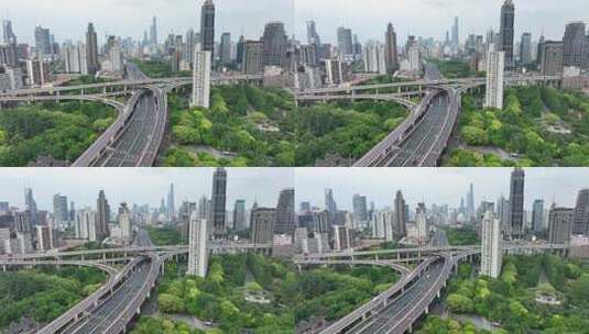 4K高架桥城市航拍高清在线视频素材下载