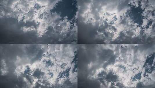 蓝天白云乌云层移动延时天空天气高清在线视频素材下载