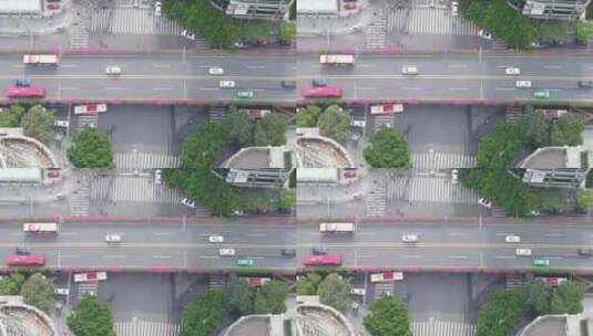 广州越秀区交通航拍高清在线视频素材下载