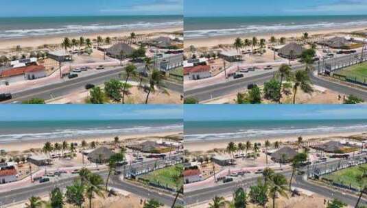 阿鲁阿纳海滩在Aracaju Sergipe巴西。旅游在巴西东北部。高清在线视频素材下载