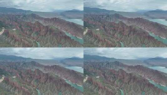 青海黄南州尖扎县坎布拉风景航拍高清在线视频素材下载