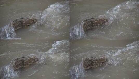 河流 流水 水面 奔流 江河 波涛 波浪翻滚高清在线视频素材下载