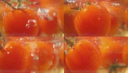 用清水煮红色西红柿高清在线视频素材下载