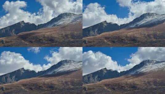 延时拍摄西藏雪山高原 蓝天白云高清在线视频素材下载