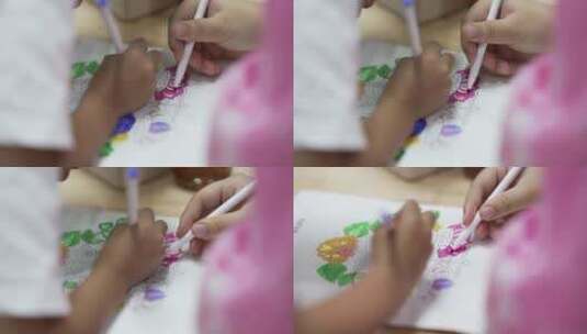 儿童画画着色高清在线视频素材下载