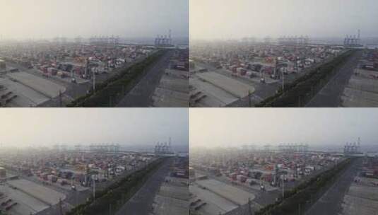 中国集装箱码头海外贸易高清在线视频素材下载