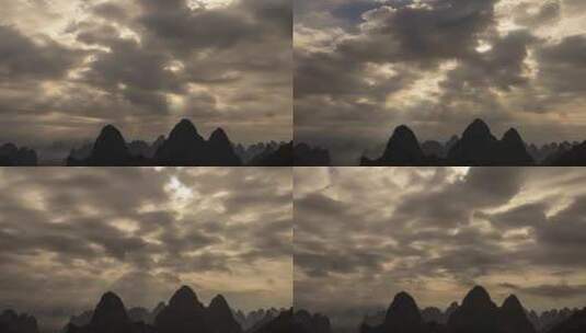 8K广西桂林山水喀斯特地貌绝美日出延时高清在线视频素材下载