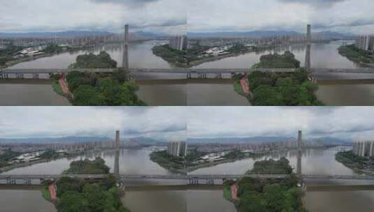 福建福州三县洲大桥航拍高清在线视频素材下载