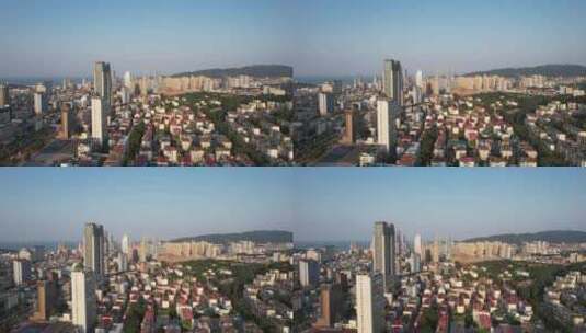 山东烟台城市建筑航拍高清在线视频素材下载