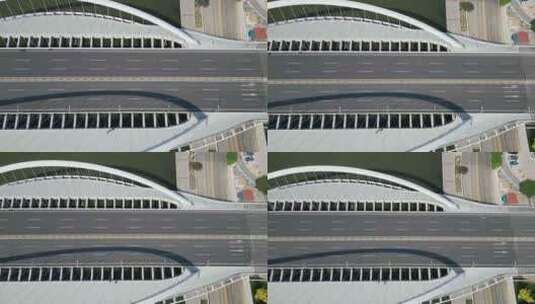 航拍天津大沽桥高清在线视频素材下载