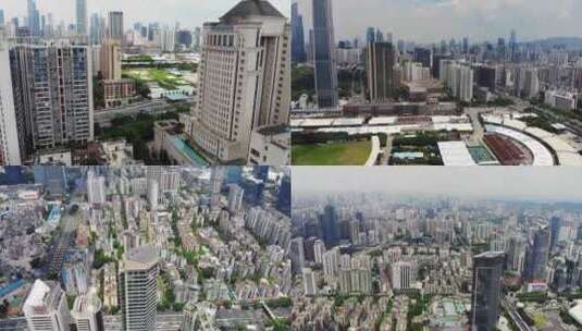 广州市中心航拍4K高清在线视频素材下载