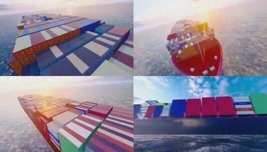 货轮运输和进出口贸易视频高清在线视频素材下载