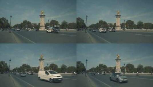 巴黎，纪念碑，道路，汽车高清在线视频素材下载