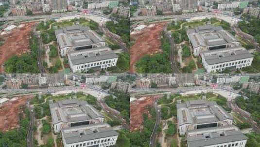 航拍衡阳市图书馆新馆建设筹备高清在线视频素材下载