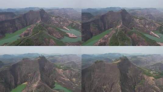 郴州高椅岭丹霞地貌风景区航拍高清在线视频素材下载