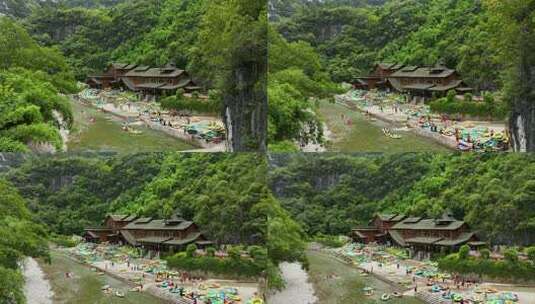 杉木河漂流 橡皮艇漂流 夏天漂流水上漂流高清在线视频素材下载