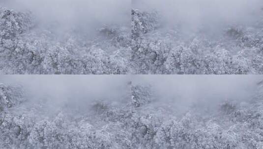 伏牛山冬季雪景云海雾凇高清在线视频素材下载