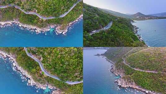 三亚亚龙湾沿海公路高清在线视频素材下载