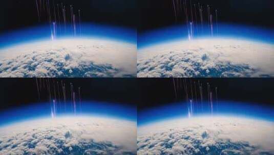 高空云层上方流星划过景象高清在线视频素材下载