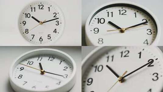 白色圆形时钟特写高清在线视频素材下载