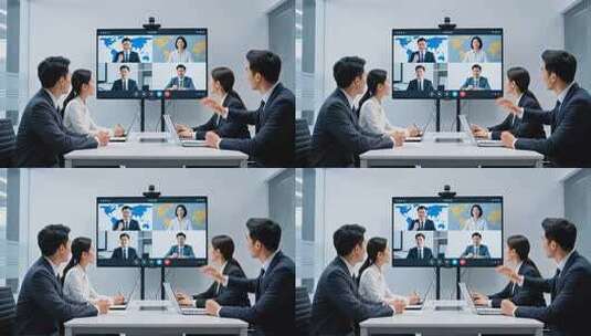 商务人士视频会议场景高清在线视频素材下载