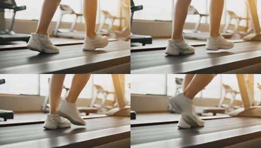 健身房跑步机健康生活方式视频高清在线视频素材下载